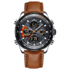 Aurora Crest - BLACK BEZEL - CAMEL COLOR STRAP