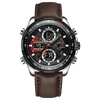 Aurora Crest - BLACK BEZEL - BROWN STRAP