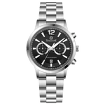Branded wrist watch for men in pakistan. A stainless steel Tzumiyama watch with a silver dial, chronograph features, and a stainless steel band.