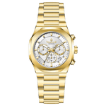A gold-toned watch with a stainless steel band and a chronograph movement. It features a sophisticated design with a clear dial and a date display. Discover timezone watches: elegant branded wrist watches for men in pakistan