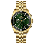 A branded Timezone Watches stainless steel watch with a green dial, gold hands and a date display. Discover timezone watches: elegant branded wrist watch for men in pakistan.