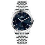 Branded wrist watch for men in pakistan. A silver-colored Evertime watch with a stainless steel band and a crystal mineral glass dial cover.