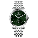 Branded wrist watch for men in pakistan. A silver-colored Evertime watch with a stainless steel band and a crystal mineral glass dial cover.