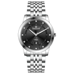 Branded wrist watch for men in pakistan. A silver-colored Evertime watch with a stainless steel band and a crystal mineral glass dial cover.