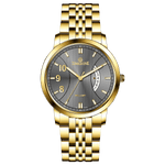 A Timezone brand watch with a stainless steel band and a gold-tone case. Discover timezone watches: elegant branded wrist watches for men in pakistan.