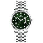 A silver TIMEZONE watch with a stainless steel band and pearl dial surrounded by a silver case and a silver bracelet. Discover timezone watches: elegant branded wrist watches for men in pakistan.