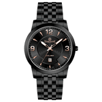 A black TIMEZONE watch with a stainless steel band and a digital display showing the time. Discover timezone watches: elegant branded wrist watches for men in pakistan