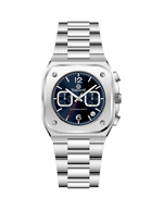 Silver watch with blue face on a white background - branded wrist watch for men in pakistan