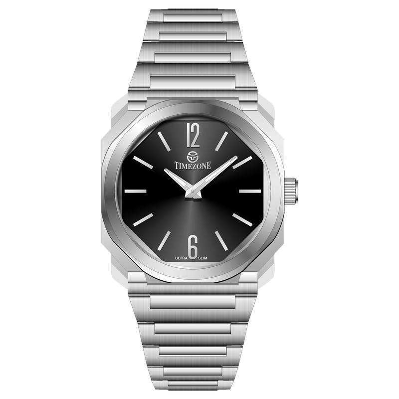 Timezone Paramount men's formal watch in silver and black, Independence Day sale price Rs 31,000