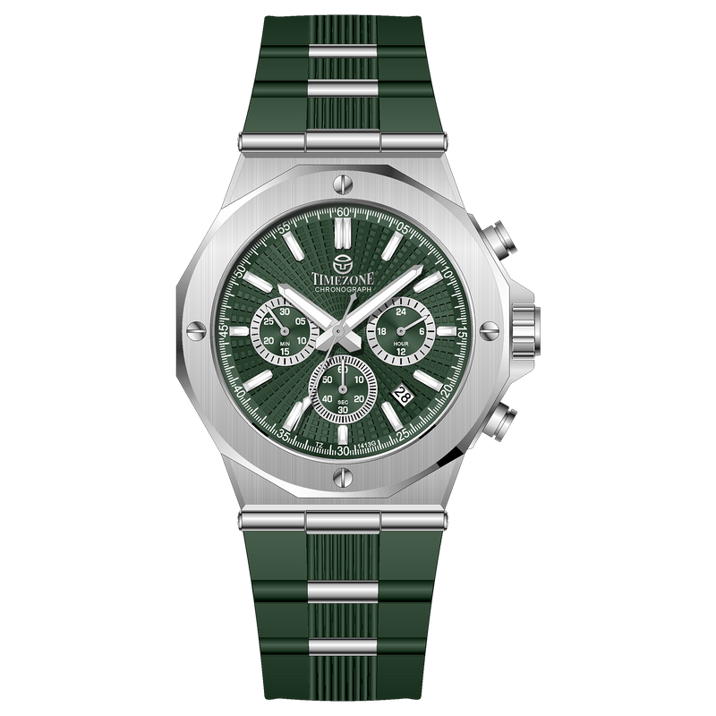 Timezone Vanta men's watch in green and rose gold, Independence Day sale price Rs 33,250