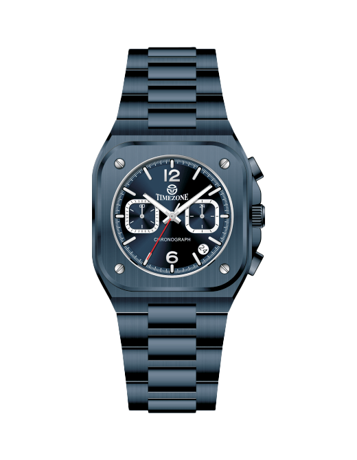 Blue watch with a black face on a white background - branded wrist watch for men in pakistan