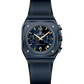 Black watch with blue face on a white background - branded wrist watch for men in pakistan