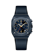 Black watch with blue face on a white background - branded wrist watch for men in pakistan