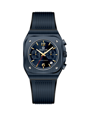 Black watch with blue face on a white background - branded wrist watch for men in pakistan