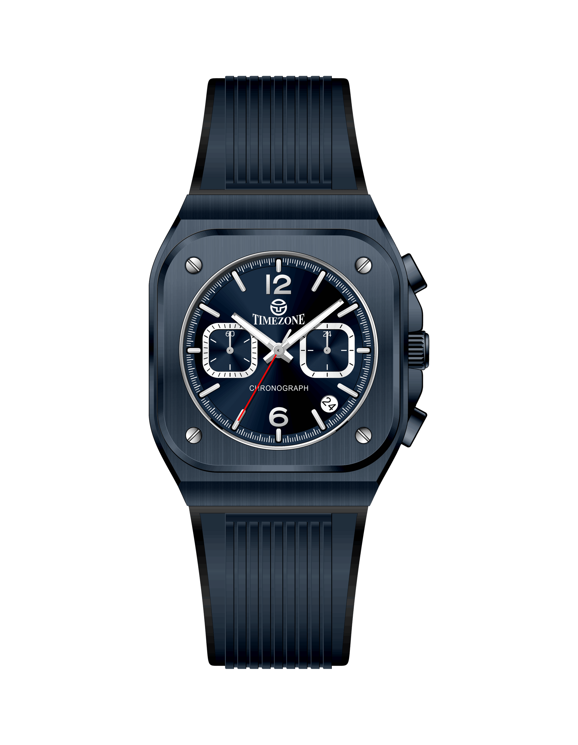 Black watch with a detailed face on a white background - branded wrist watch for men in pakistan