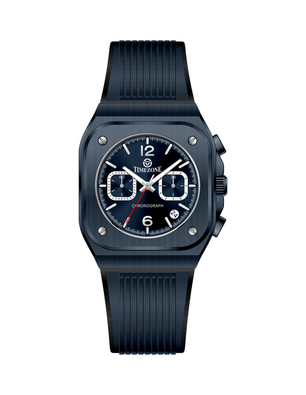 Black watch with a detailed face on a white background - branded wrist watch for men in pakistan