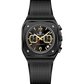 Black watch with a detailed face on a white background - branded wrist watch for men in pakistan
