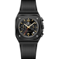 Black watch with a detailed face on a white background - branded wrist watch for men in pakistan