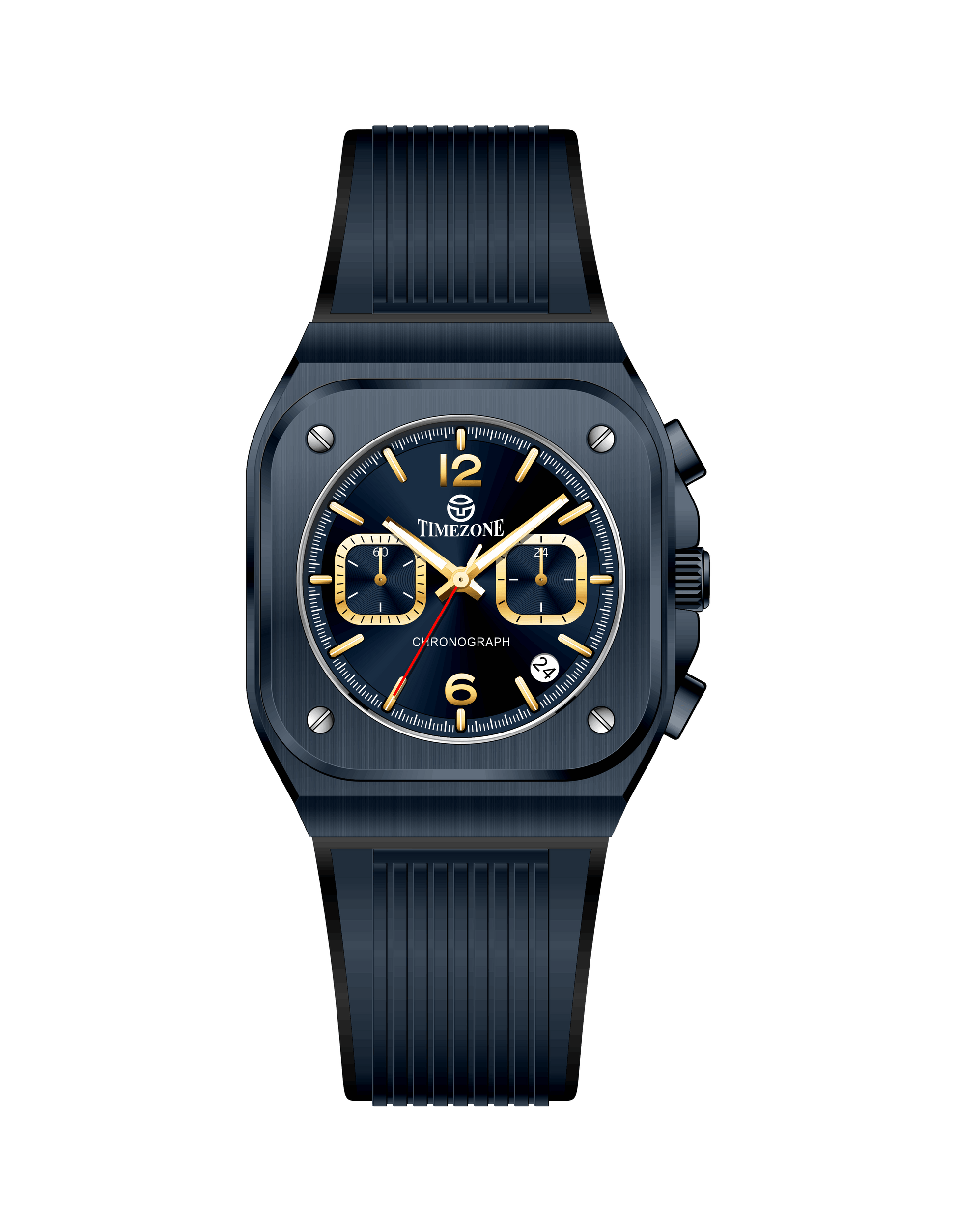 Black watch with a detailed face on a white background - branded wrist watch for men in pakistan