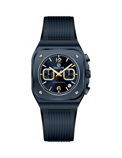 Black watch with a detailed face on a white background - branded wrist watch for men in pakistan