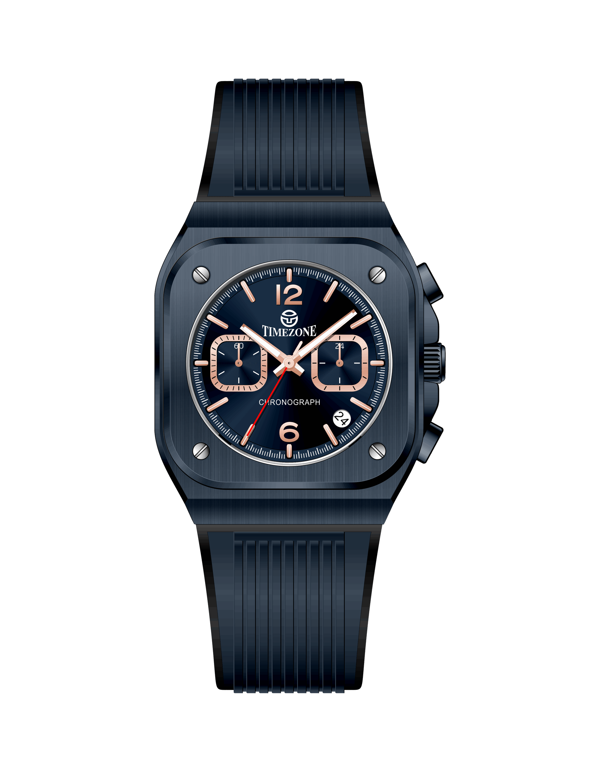 Black watch with a detailed face on a white background - branded wrist watch for men in pakistan