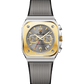 Branded wrist watch for men in pakistan with gold and silver design on a white background