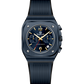 Black watch with blue face on a white background - branded wrist watch for men in pakistan