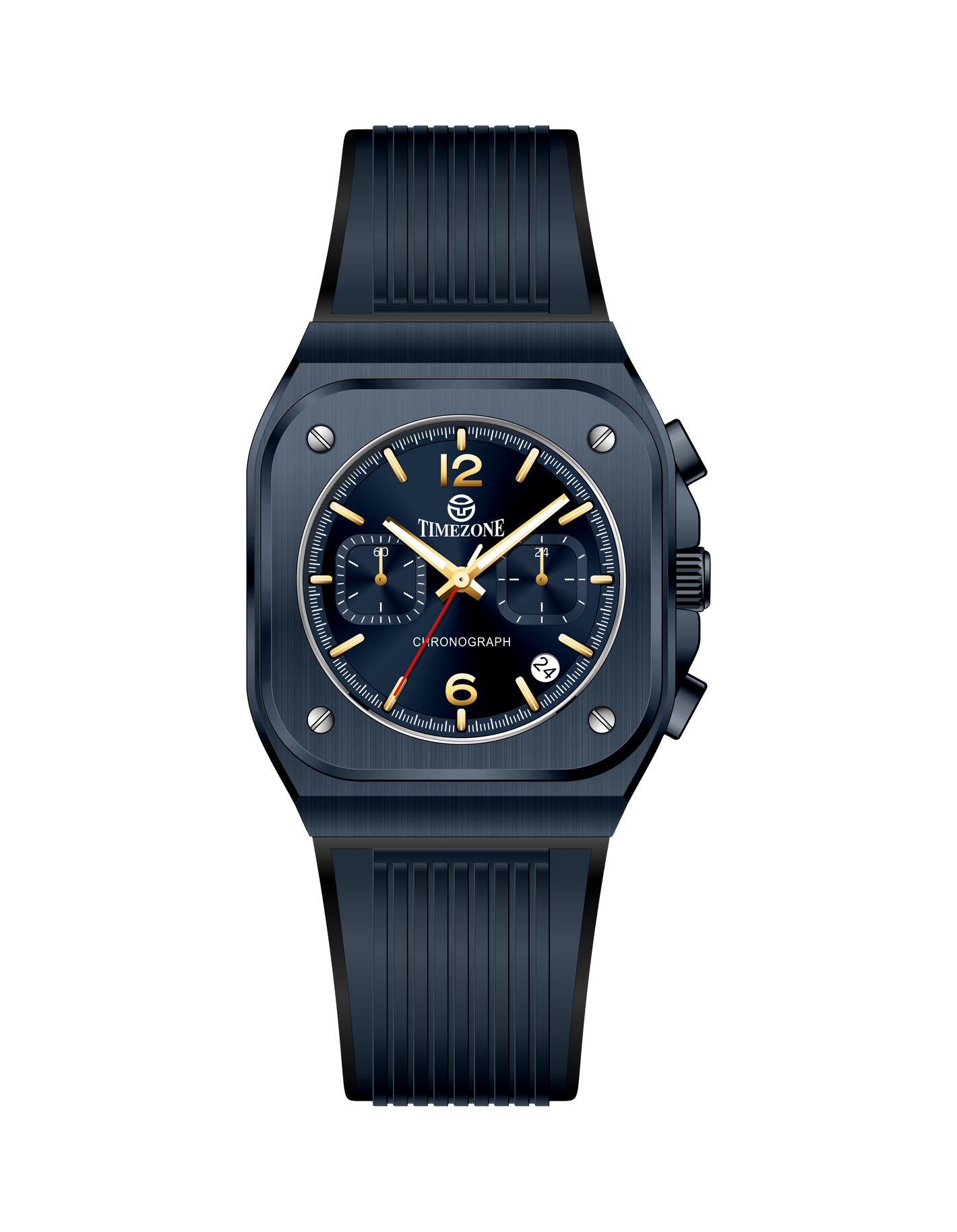 Black watch with blue face on a white background - branded wrist watch for men in pakistan