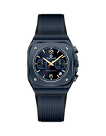 Black watch with blue face on a white background - branded wrist watch for men in pakistan