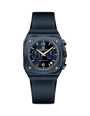 Black watch with blue face on a white background - branded wrist watch for men in pakistan