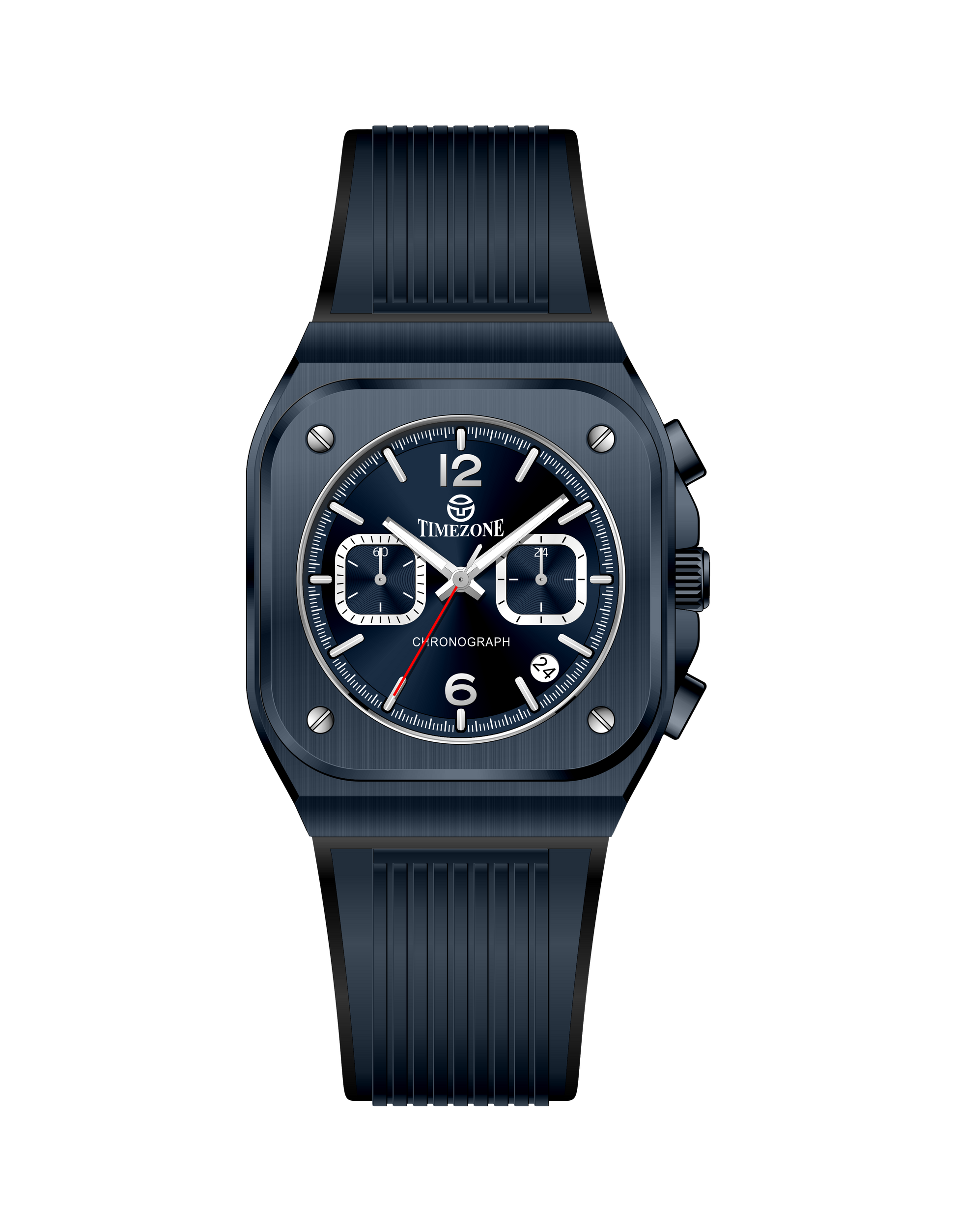 Black watch with a detailed face on a white background - branded wrist watch for men in pakistan