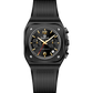 Black watch with a detailed face on a white background - branded wrist watch for men in pakistan