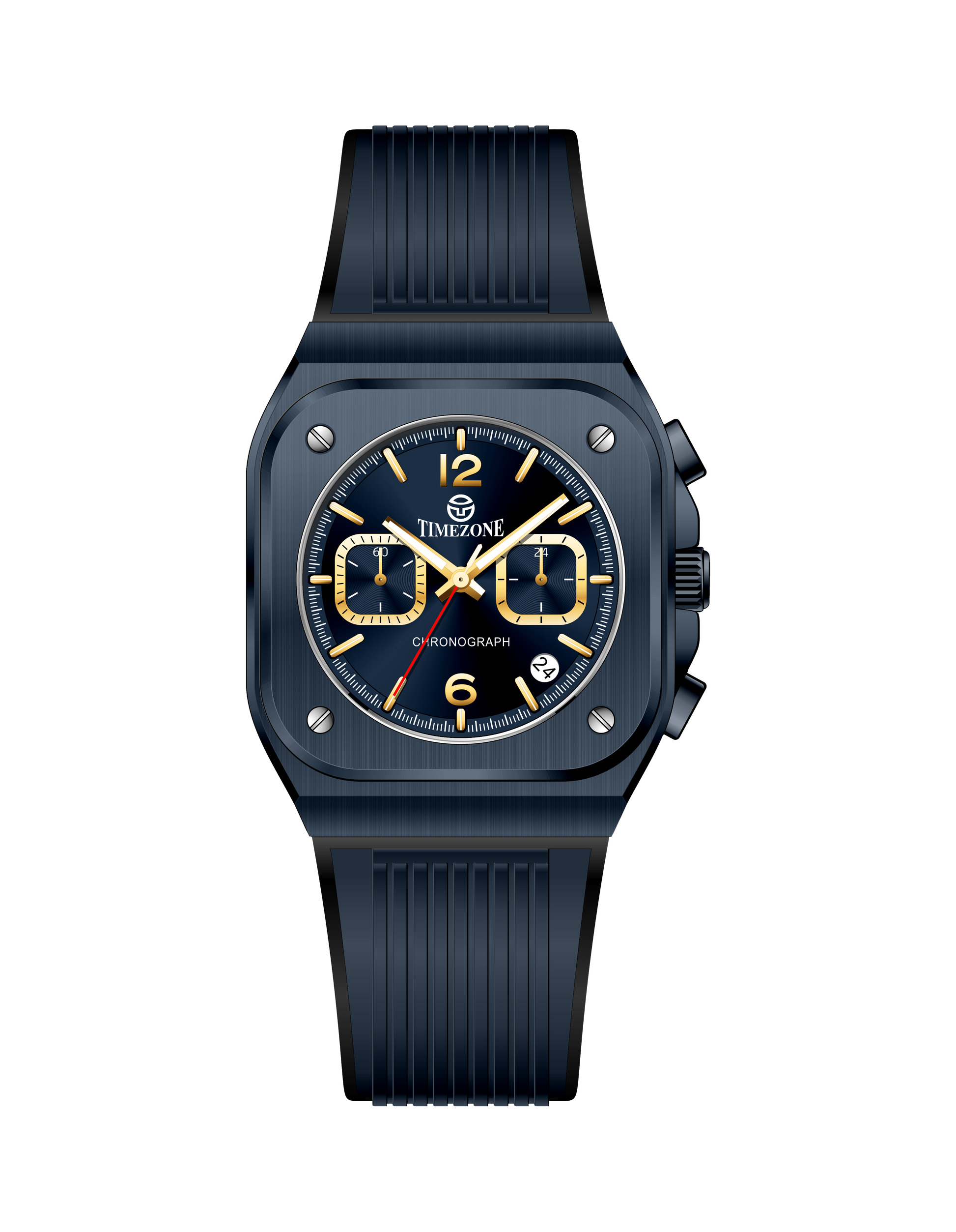 Black watch with a detailed face on a white background - branded wrist watch for men in pakistan