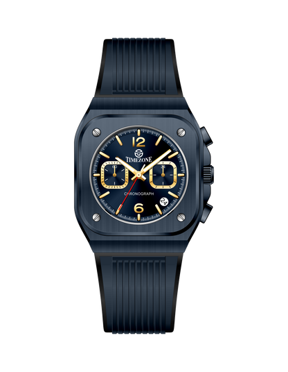 Black watch with a detailed face on a white background - branded wrist watch for men in pakistan