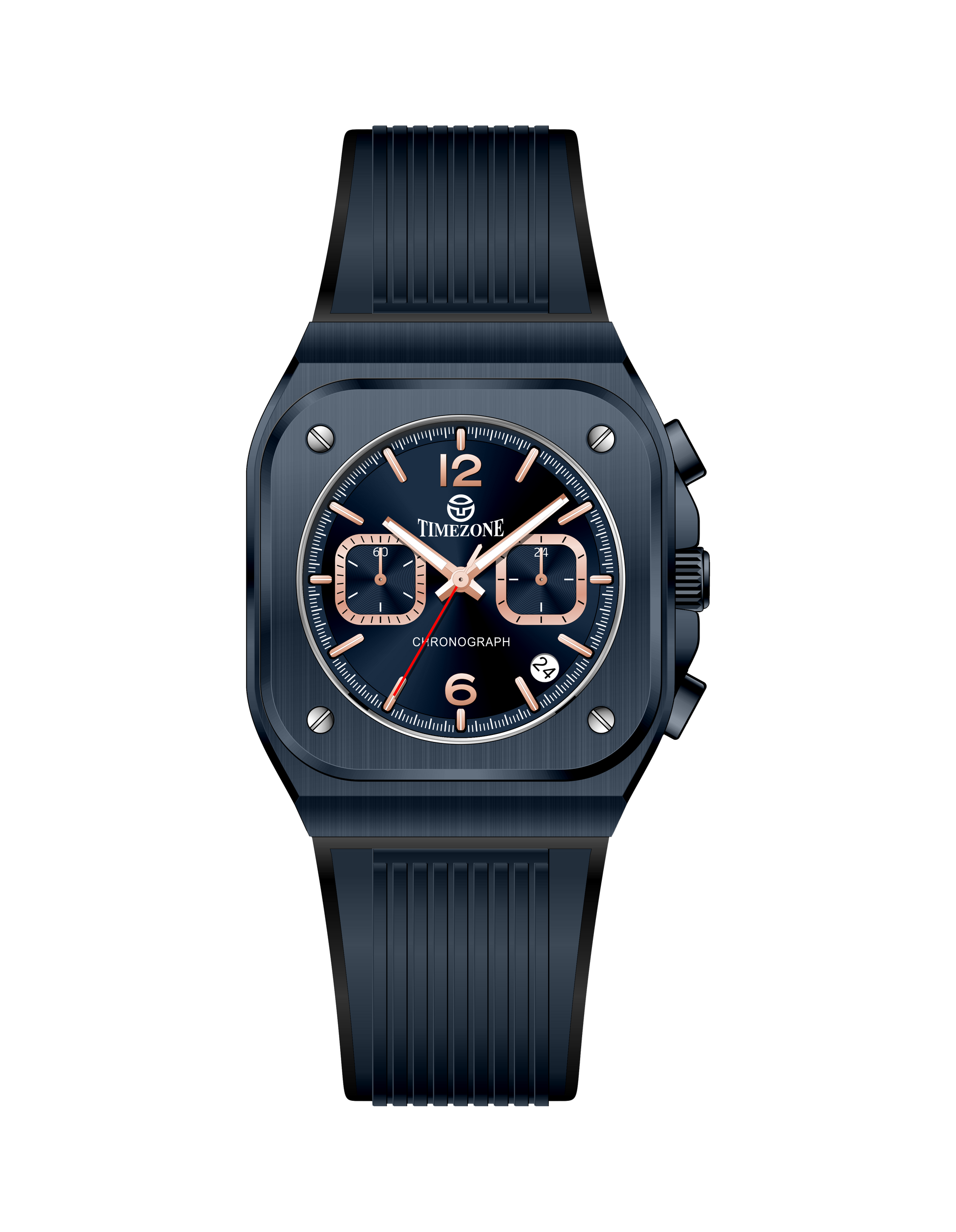 Black watch with a detailed face on a white background - branded wrist watch for men in pakistan