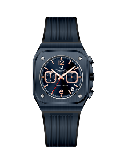 Black watch with a detailed face on a white background - branded wrist watch for men in pakistan