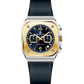 Branded wrist watch for men in pakistan with gold and black design on a white background