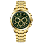 A gold-toned Timezone watch with a stainless steel band and a chronograph movement. Discover timezone watches: elegant branded wrist watches for men in pakistan.