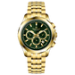 A gold-toned Timezone watch with a stainless steel band and a chronograph movement. Discover timezone watches: elegant branded wrist watches for men in pakistan.