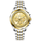 A Timezone chronograph watch with a stainless steel band and bracelet, featuring a silver dial with gold-tone hands and markers. Discover timezone watches: elegant branded wrist watches for men in pakistan.