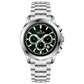 A stainless steel timezone chronograph watch with a silver dial, multiple sub-dials, and a date display. Discover timezone watches: elegant branded wrist watches for men in pakistan.