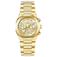 A gold-toned watch with a stainless steel band and a chronograph movement. It features a sophisticated design with a clear dial and a date display. Discover timezone watches: elegant branded wrist watches for men in pakistan