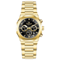 A gold-toned watch with a stainless steel band and a chronograph movement. It features a sophisticated design with a clear dial and a date display. Discover timezone watches: elegant branded wrist watches for men in pakistan