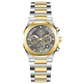 Discover timezone watches: elegant branded wrist watches for men in pakistan. A silver-toned stainless steel watch with a gold-tone band and dial, featuring a chronograph movement and a date display.