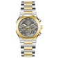 Discover timezone watches: elegant branded wrist watches for men in pakistan. A silver-toned stainless steel watch with a gold-tone band and dial, featuring a chronograph movement and a date display.