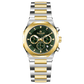 Discover timezone watches: elegant branded wrist watches for men in pakistan. A silver-toned stainless steel watch with a gold-tone band and dial, featuring a chronograph movement and a date display.