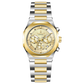 Discover timezone watches: elegant branded wrist watches for men in pakistan. A silver-toned stainless steel watch with a gold-tone band and dial, featuring a chronograph movement and a date display.