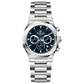 A silver stainless steel watch with a chronograph function, a date display, and a stainless steel band. Discover timezone watches: elegant branded wrist watches for men in pakistan