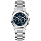 A silver stainless steel watch with a chronograph function, a date display, and a stainless steel band. Discover timezone watches: elegant branded wrist watches for men in pakistan