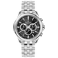 A stainless steel Timezone watch with a silver dial, featuring a date display and a textured band. Discover timezone watches: elegant branded wrist watches for men in pakistan.